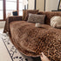 Leopard Print Flannel Sofa Throw Cover, Soft Couch Protector for Pets, Kids & Home