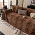 Leopard Print Flannel Sofa Throw Cover, Soft Couch Protector for Pets, Kids & Home