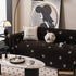Chenille Camellia Floral Sofa Throw Cover Couch Blanket with Striped Jacquard