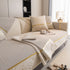 Non-Slip Couch Cover with Gold Trim, Sofa Slipcover for Sectional & Loveseat