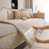 Non-Slip Couch Cover with Gold Trim, Sofa Slipcover for Sectional & Loveseat