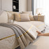 Non-Slip Couch Cover with Gold Trim, Sofa Slipcover for Sectional & Loveseat