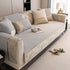 Non-Slip Couch Cover with Gold Trim, Sofa Slipcover for Sectional & Loveseat