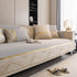 Non-Slip Couch Cover with Gold Trim, Sofa Slipcover for Sectional & Loveseat