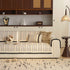 Textured Striped Sofa Cover with Plush Trim, Non-Slip Couch Protector Sectional Covers