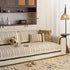 Textured Striped Sofa Cover with Plush Trim, Non-Slip Couch Protector Sectional Covers