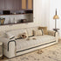 Textured Striped Sofa Cover with Plush Trim, Non-Slip Couch Protector Sectional Covers