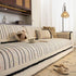 Textured Striped Sofa Cover with Plush Trim, Non-Slip Couch Protector Sectional Covers