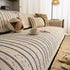 Textured Striped Sofa Cover with Plush Trim, Non-Slip Couch Protector Sectional Covers