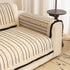 Textured Striped Sofa Cover with Plush Trim, Non-Slip Couch Protector Sectional Covers