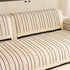 Textured Striped Sofa Cover with Plush Trim, Non-Slip Couch Protector Sectional Covers