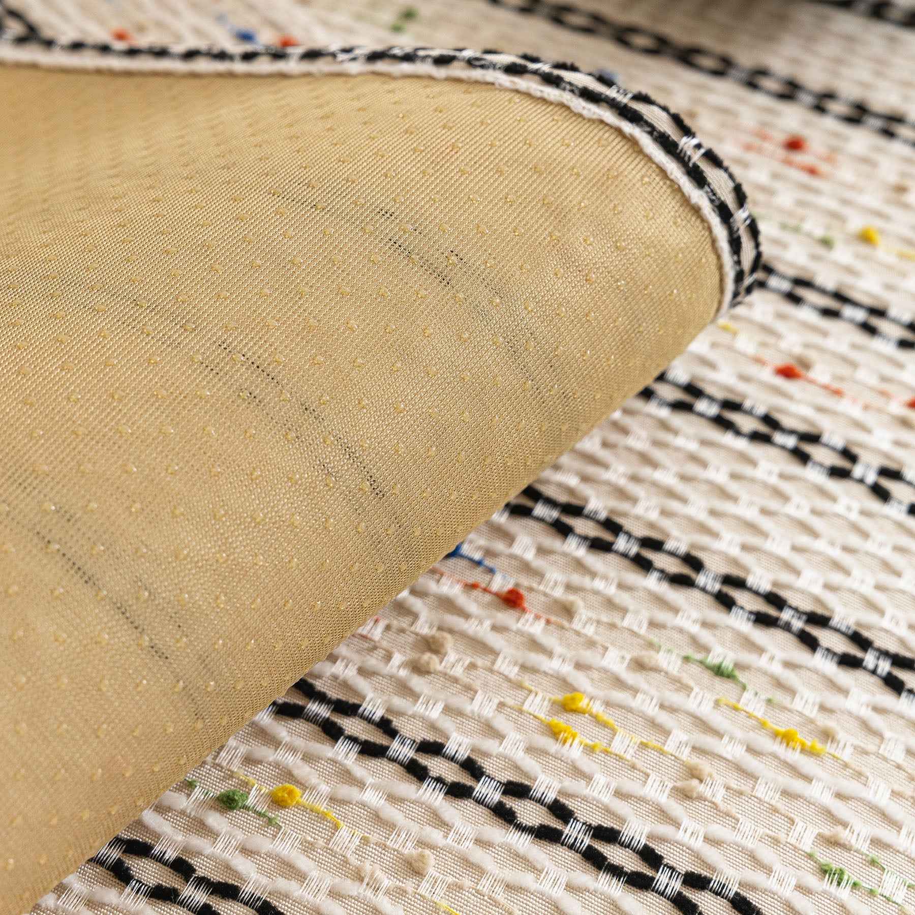 Textured Striped Sofa Cover with Plush Trim, Non-Slip Couch Protector Sectional Covers