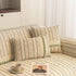 Textured Striped Sofa Cover with Plush Trim, Non-Slip Couch Protector Sectional Covers