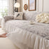 French Chic Style Ruffle Floral Cover Throws for Sofas, Decorative Couch Covers