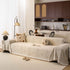 Luxury Elegant Chenille Sofa Throw Cover with Floral Embroidered Lace & Pom-Pom Trim