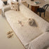 Luxury Elegant Chenille Sofa Throw Cover with Floral Embroidered Lace & Pom-Pom Trim