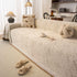 Luxury Elegant Chenille Sofa Throw Cover with Floral Embroidered Lace & Pom-Pom Trim