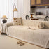 Luxury Elegant Chenille Sofa Throw Cover with Floral Embroidered Lace & Pom-Pom Trim