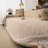 Luxury Elegant Chenille Sofa Throw Cover with Floral Embroidered Lace & Pom-Pom Trim
