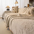 Luxury Elegant Chenille Sofa Throw Cover with Floral Embroidered Lace & Pom-Pom Trim
