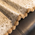 Luxury Elegant Chenille Sofa Throw Cover with Floral Embroidered Lace & Pom-Pom Trim