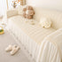 Soft Warm Flannel Couch Cover Throw Blanket with French Flounce, Beautiful Furniture Throws for Sofas