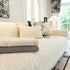 Baroque Sofa Cover – Quilted Cotton, Non-Slip, Washable with Ornate Embroidery