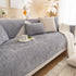 Plush Solid Color Striped L-Shaped Sofa Slipcovers, Washable Non-Slip Textured Furniture Covers