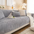 Plush Solid Color Striped L-Shaped Sofa Slipcovers, Washable Non-Slip Textured Furniture Covers