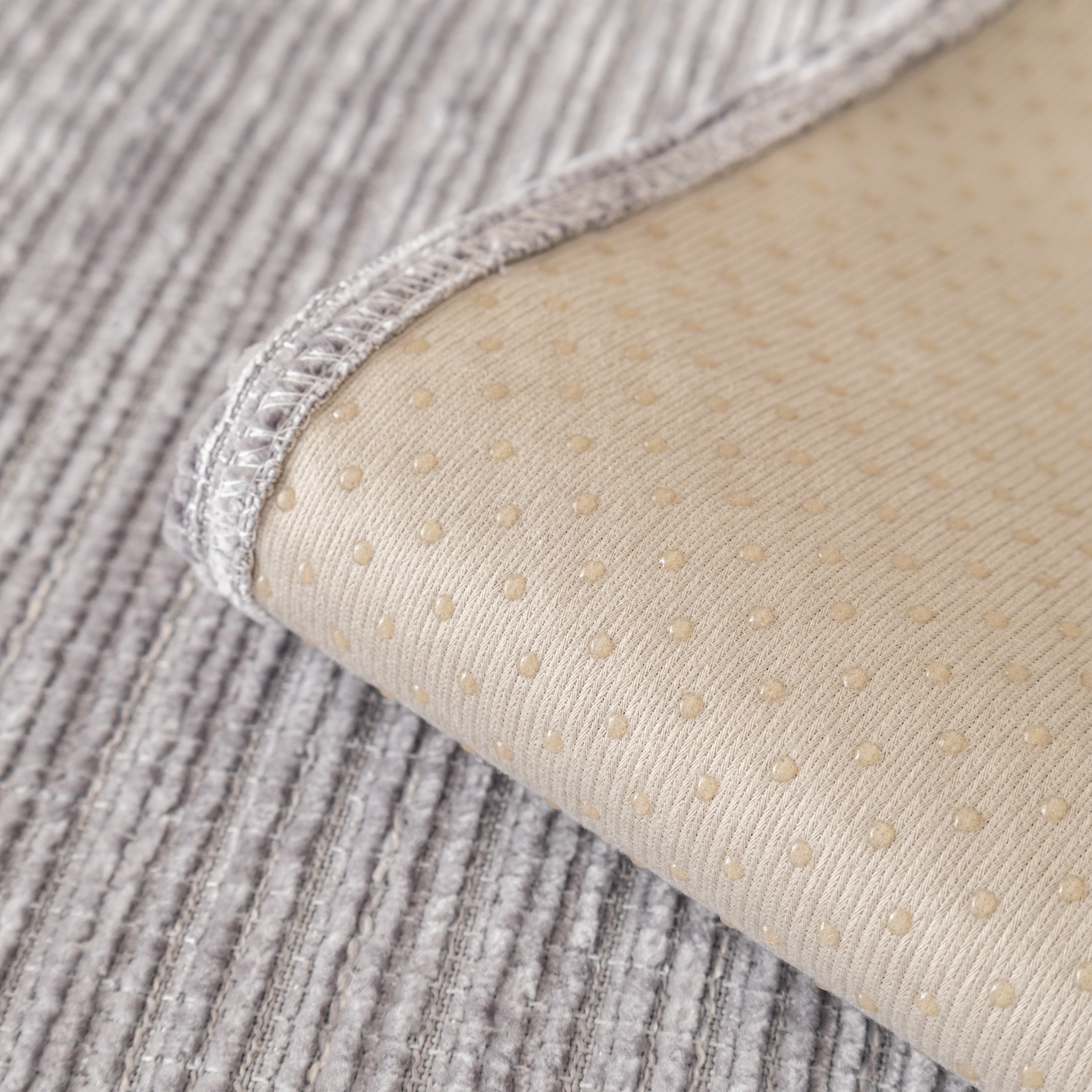 Plush Solid Color Striped L-Shaped Sofa Slipcovers, Washable Non-Slip Textured Furniture Covers