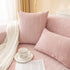 Plush Solid Color Striped L-Shaped Sofa Slipcovers, Washable Non-Slip Textured Furniture Covers