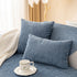 Plush Solid Color Striped L-Shaped Sofa Slipcovers, Washable Non-Slip Textured Furniture Covers