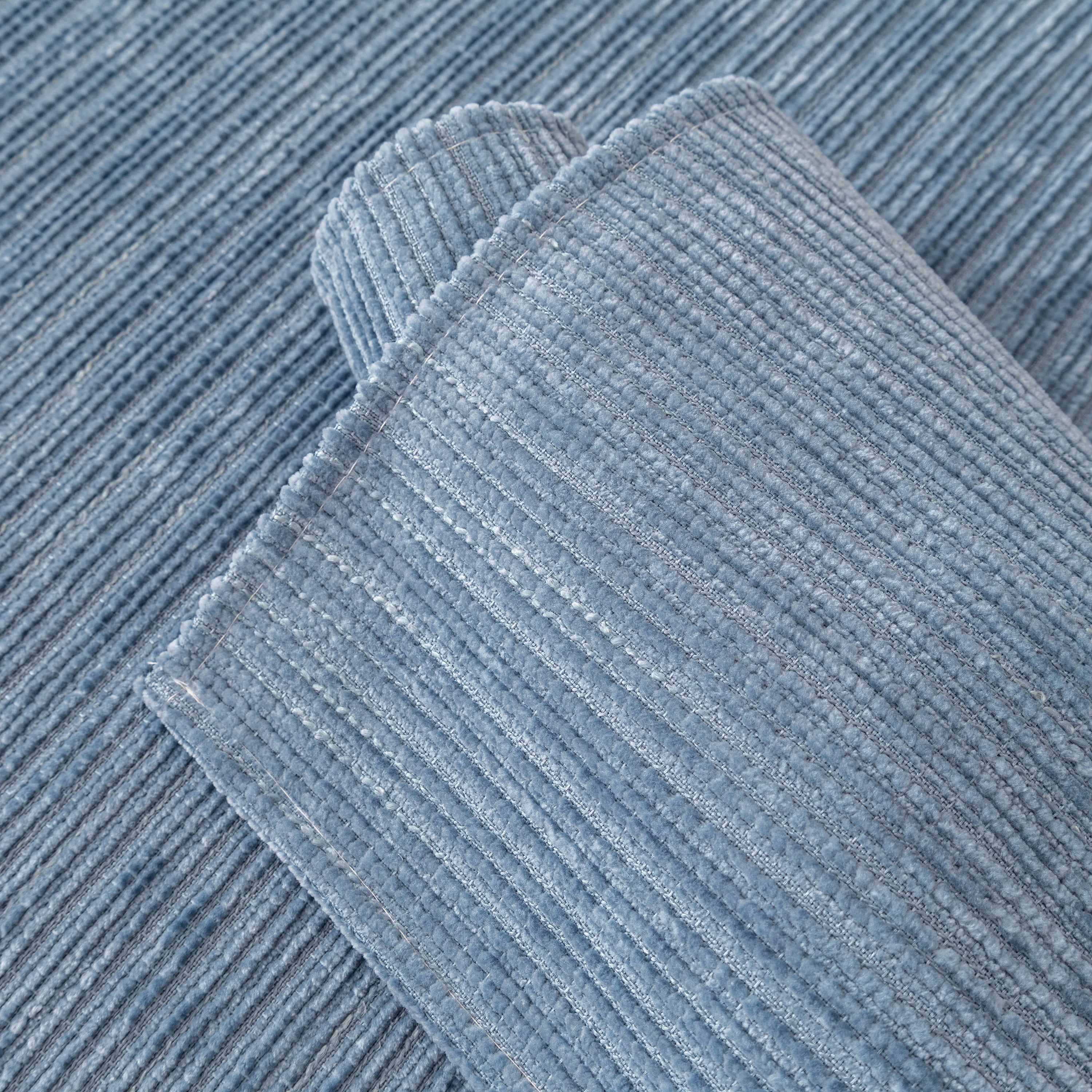 Plush Solid Color Striped L-Shaped Sofa Slipcovers, Washable Non-Slip Textured Furniture Covers