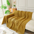 Solid Color Chenille Sofa Throw Blanket, Modern Decor Soft Couch Cover with Fringes