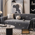 Chenille Camellia Floral Sofa Throw Cover Couch Blanket with Striped Jacquard