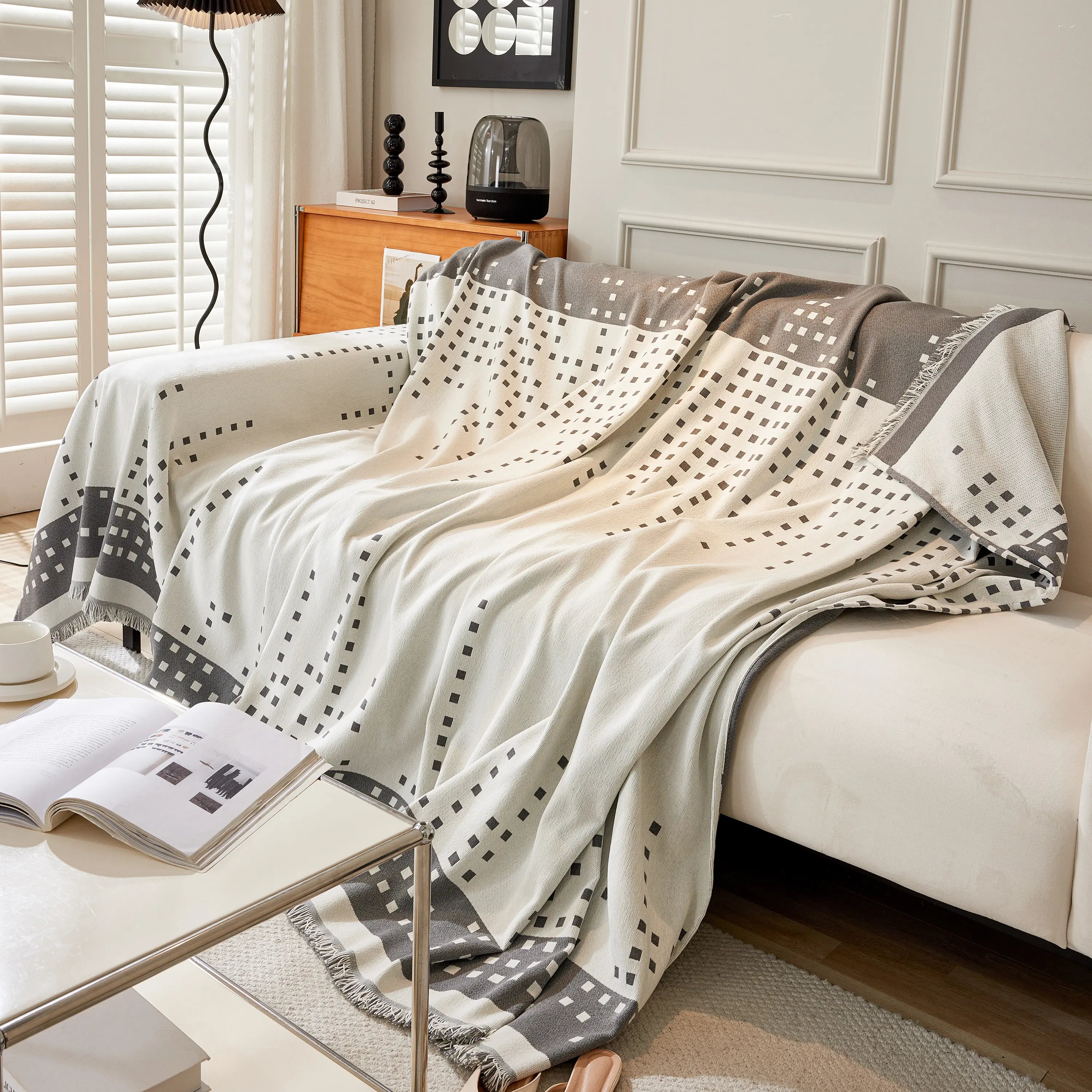 Reversible Chenille Sofa Covers for Pets, Large Throw Blanket for Couch, Blanket on The Sofa