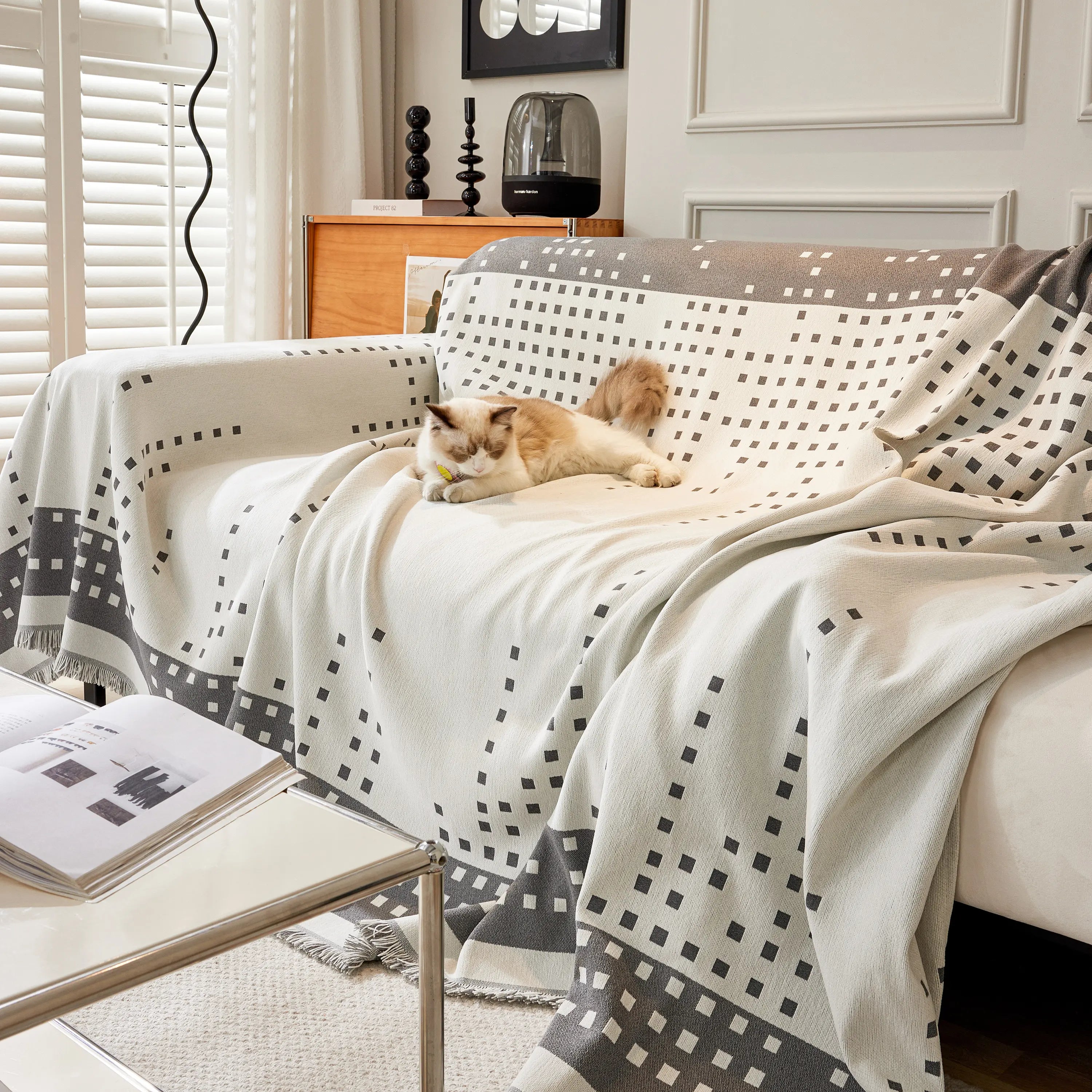 Reversible Chenille Sofa Covers for Pets, Large Throw Blanket for Couch, Blanket on The Sofa