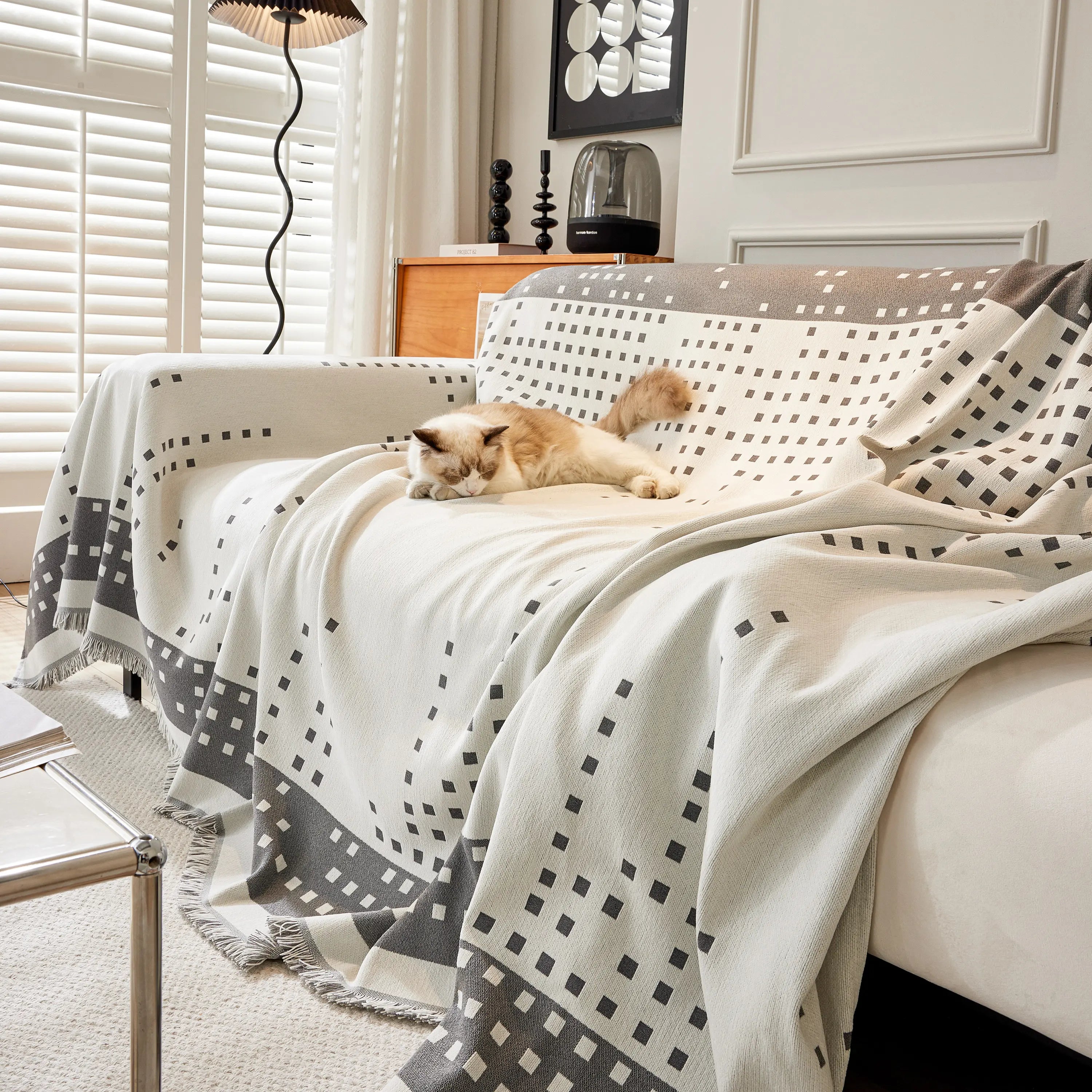 Reversible Chenille Sofa Covers for Pets, Large Throw Blanket for Couch, Blanket on The Sofa