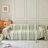 Striped Chenille Sofa Slipcover Throw, Soft Thick Washable Couch Cover Blanket