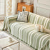Striped Chenille Sofa Slipcover Throw, Soft Thick Washable Couch Cover Blanket