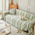 Striped Chenille Sofa Slipcover Throw, Soft Thick Washable Couch Cover Blanket