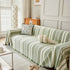 Striped Chenille Sofa Slipcover Throw, Soft Thick Washable Couch Cover Blanket