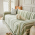 Striped Chenille Sofa Slipcover Throw, Soft Thick Washable Couch Cover Blanket
