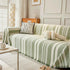 Striped Chenille Sofa Slipcover Throw, Soft Thick Washable Couch Cover Blanket