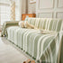 Striped Chenille Sofa Slipcover Throw, Soft Thick Washable Couch Cover Blanket
