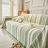 Striped Chenille Sofa Slipcover Throw, Soft Thick Washable Couch Cover Blanket