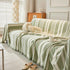 Striped Chenille Sofa Slipcover Throw, Soft Thick Washable Couch Cover Blanket