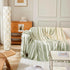 Striped Chenille Sofa Slipcover Throw, Soft Thick Washable Couch Cover Blanket