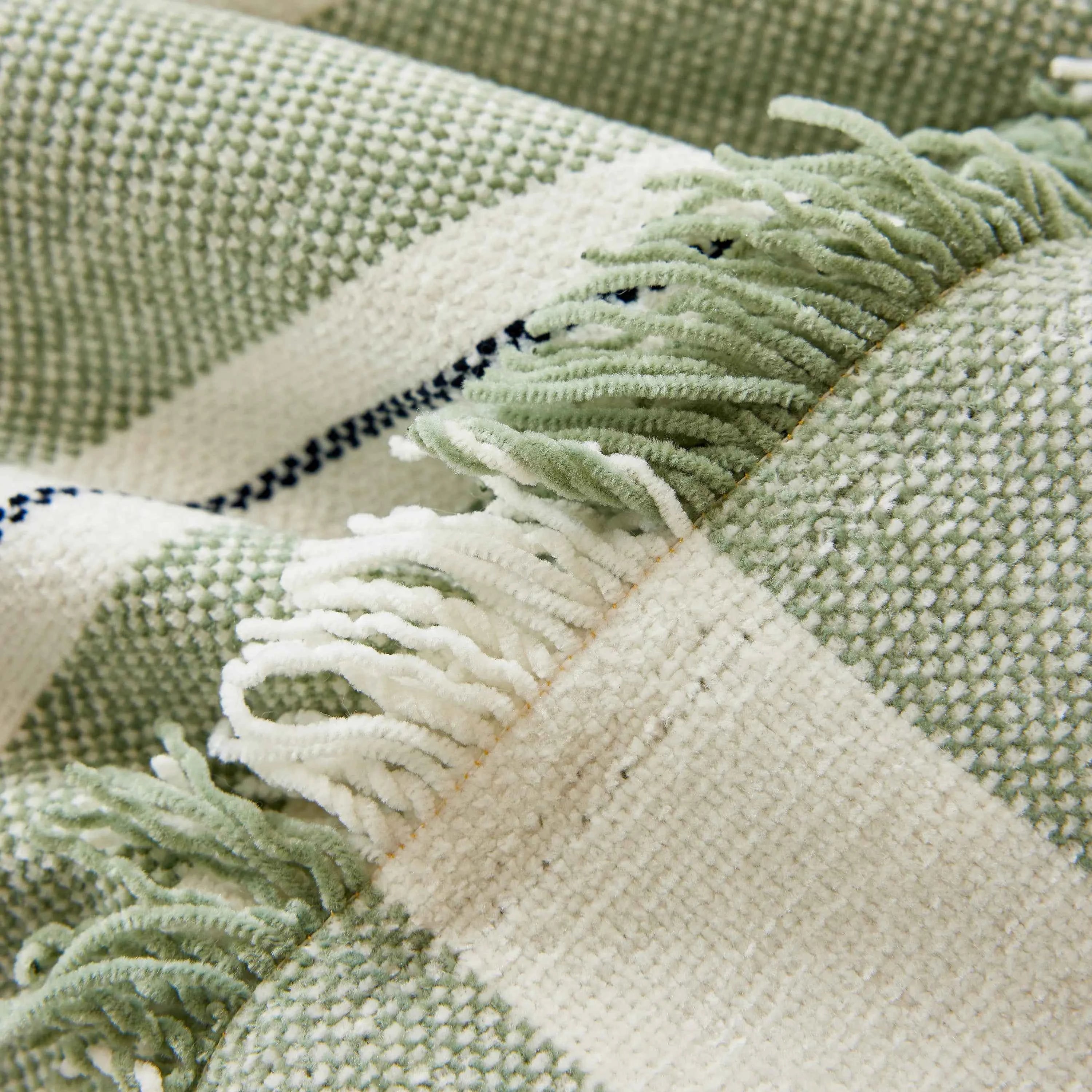 Striped Chenille Sofa Slipcover Throw, Soft Thick Washable Couch Cover Blanket