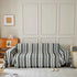 Striped Chenille Sofa Slipcover Throw, Soft Thick Washable Couch Cover Blanket